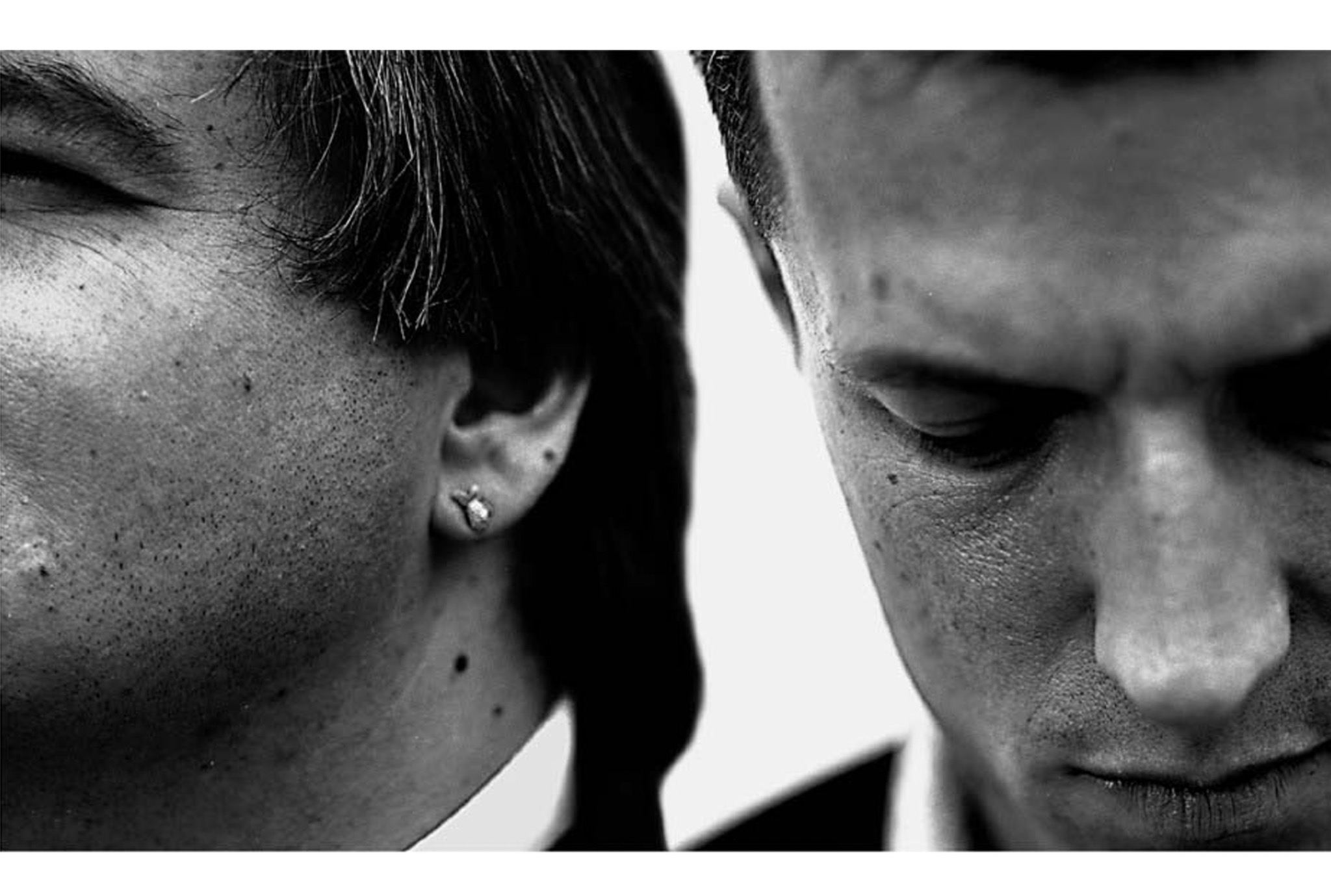 Black-and-white close portrait of Markus Burger and Jan von Klewitz